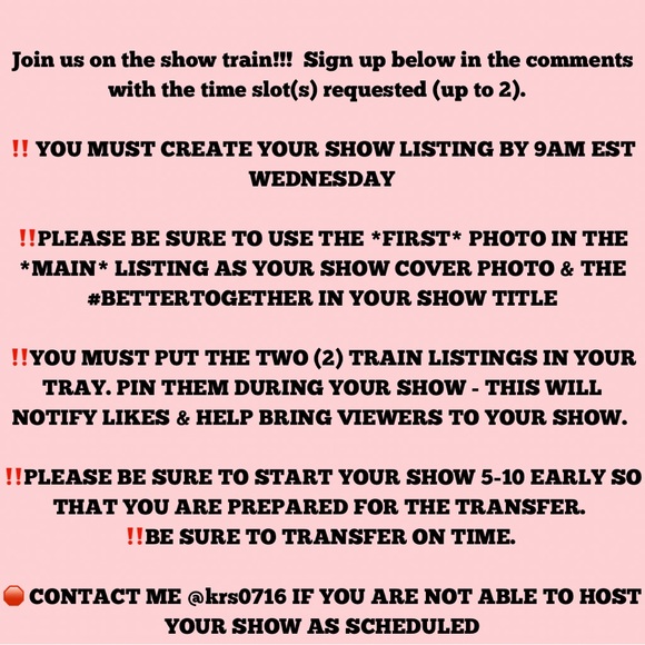 COMMENT SECTION MAX’D - POSH POSSE & FRIENDS SHOW TRAIN SIGN-UP #BETTERTOGETHER - Picture 3 of 4